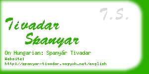 tivadar spanyar business card