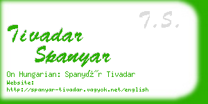 tivadar spanyar business card